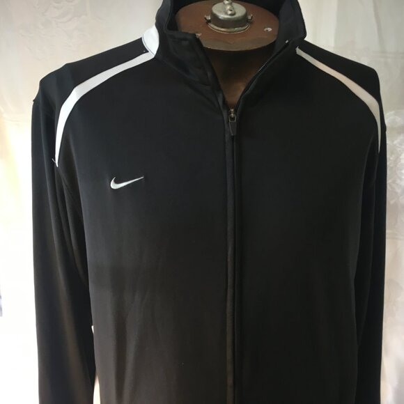 Nike Dri-Fit Standard Fit Men's Black Active Jacket Full Zip Size L Strech Knit - Picture 8 of 15